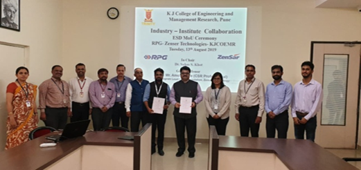 Industry- Institute Collaboration MoU sign with Zensar RPG Foundation on 13th August 2019
